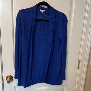 Blue Open Front Women's Sweater